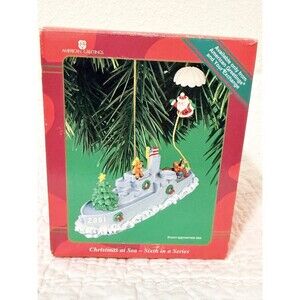 RARE 2001 AG Carlton Cards Christmas at Sea 6th in series Military Ship Ornament